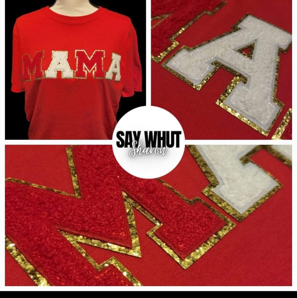 MAMA Chenille Letters Tee